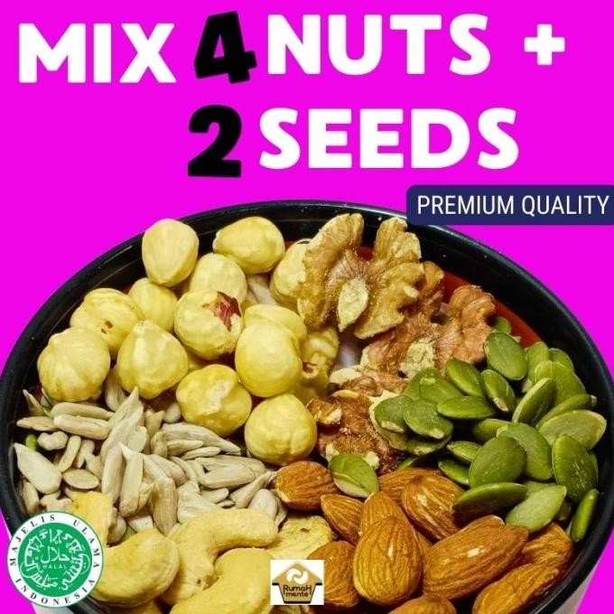 

TRAILMIX 6 SUPERFOOD 1KG KACANG METE ALMOND HAZELNUT WALNUT SUNFLOWER Berkualitas