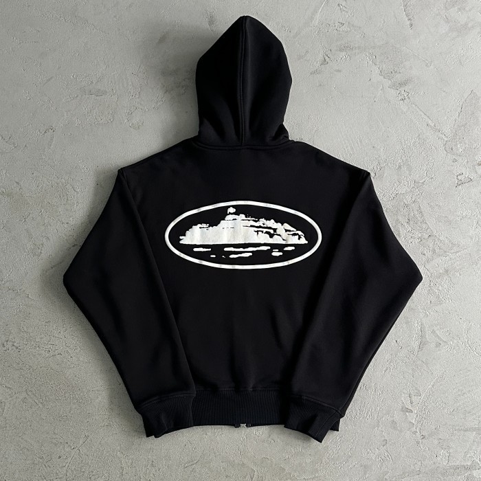 Corte*z Island Puff Print Zip Hoodie & Pants Suit/Set - Washed Black - Set