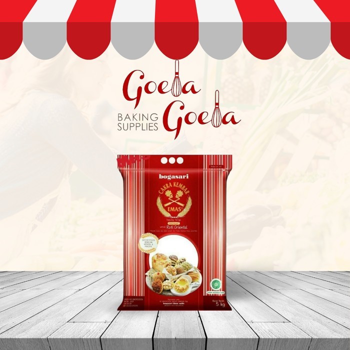 

TEPUNG CAKRA KEMBAR EMAS BOGASARI PREMIUM ORIENTAL 5KG / 1 KG / 500 GR