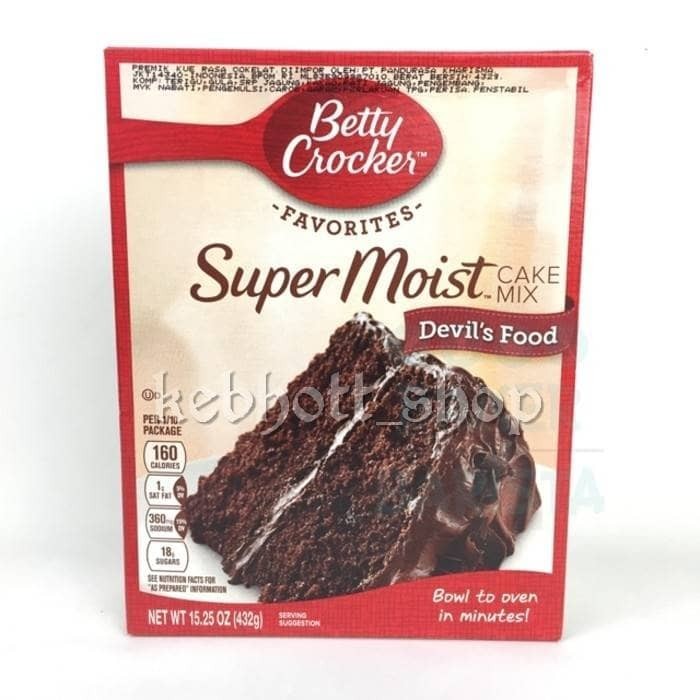 

BETTY CROCKER SUPER MOIST DEVIL'S FOOD CAKE MIX 432GR
