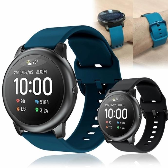 tersedia tali jam tangan silicone rubber model active strap haylou solar watch