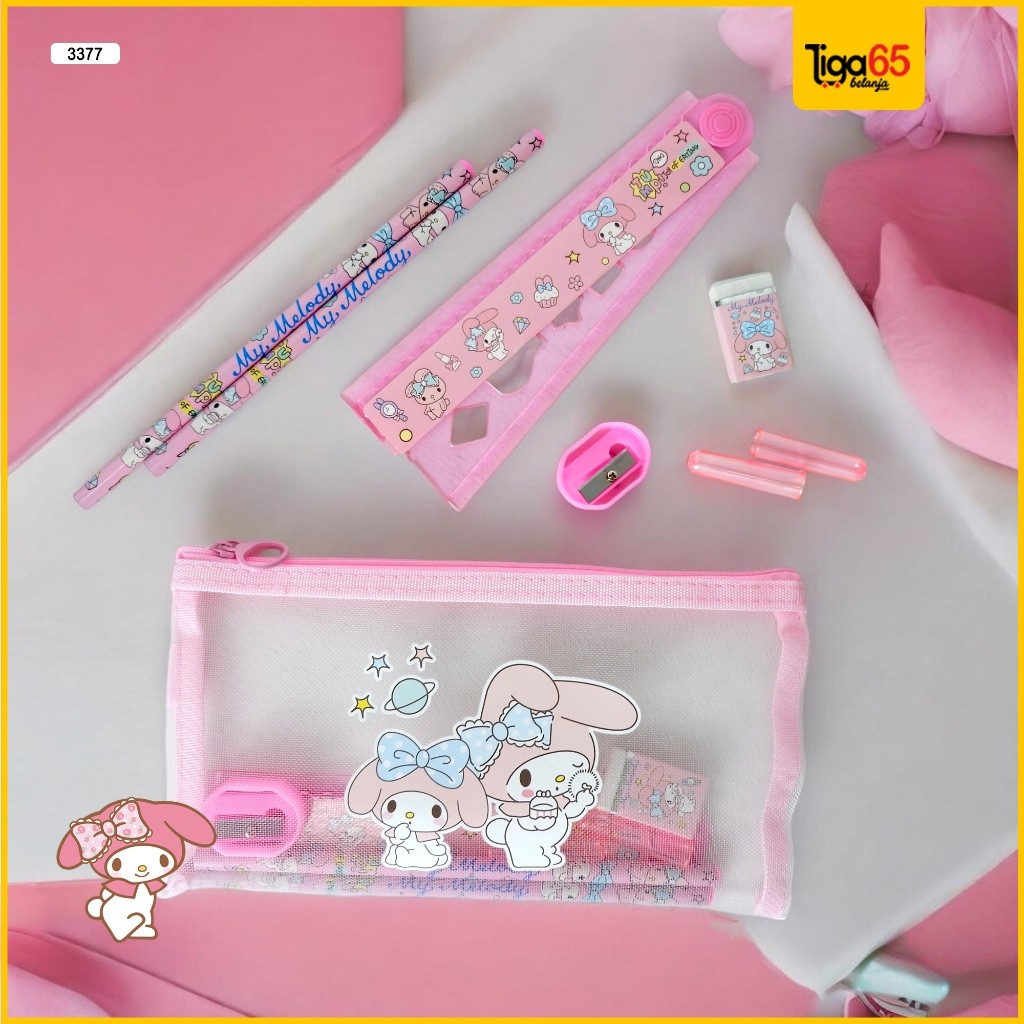 

Pensil Set Paket Alat Tulis Tempat Pensil Sekolah Lucu Melo #3377 Stationery Set Souvenir Ulang Tahun Anak