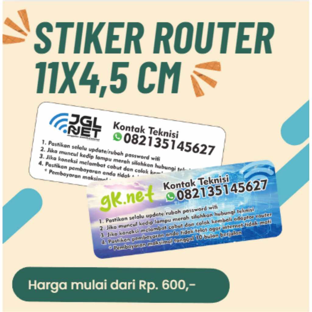 

Stiker label cutting router wifi