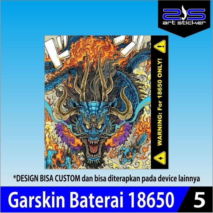 

Terlaris Stiker Wrap Baterai 18650 Pelindung Penghias Odb V5 Dragon Garskin Custom Case Laminasi Tebal COD