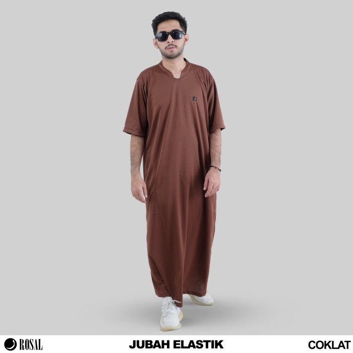 Terbaru Jubah Elastik Rosal - Jubah Gamis Pria Lengan Pendek Lentur Dan Ringan Bahan Kaos Jersey Dry