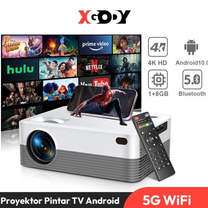 READY XGODY PROYEKTOR ANDROID 240 ANSI LUMENS 1GB+8GB MINI WIFI BLUETOOTH