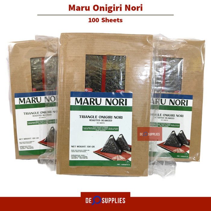 

Maru Nori Onigiri Wrapper 100 Lembar - Triangle Sushi Nori Wrap Sheets Seaweed Premium 100s