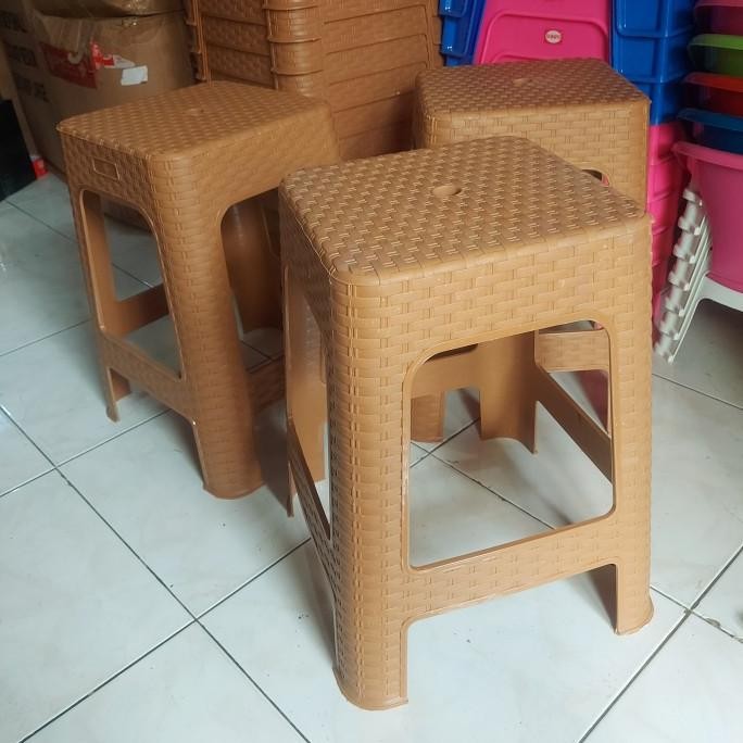 

New Bangku Bakso Motif Rotan/Bangku Rotan Plastik Tabitha Plastik Tebal