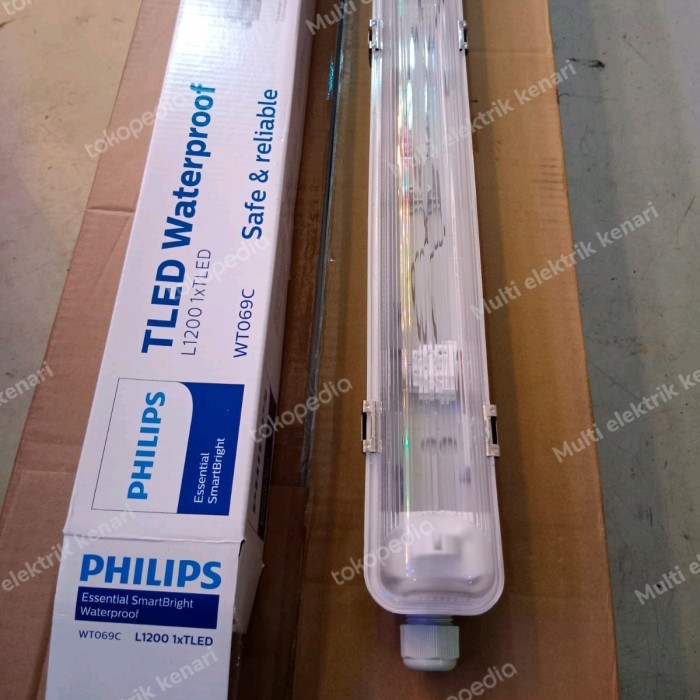 kap waterproof Philips 120cm 1x16 watt + lampu tl led 16W Philips
