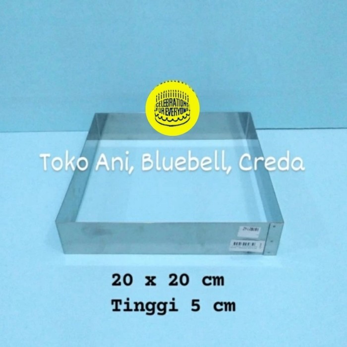 

TERLARIS SQUARE CAKE RING ,UK 20 X 20 CM TINGGI 5 CM / CETAKAN KUE KOTAK