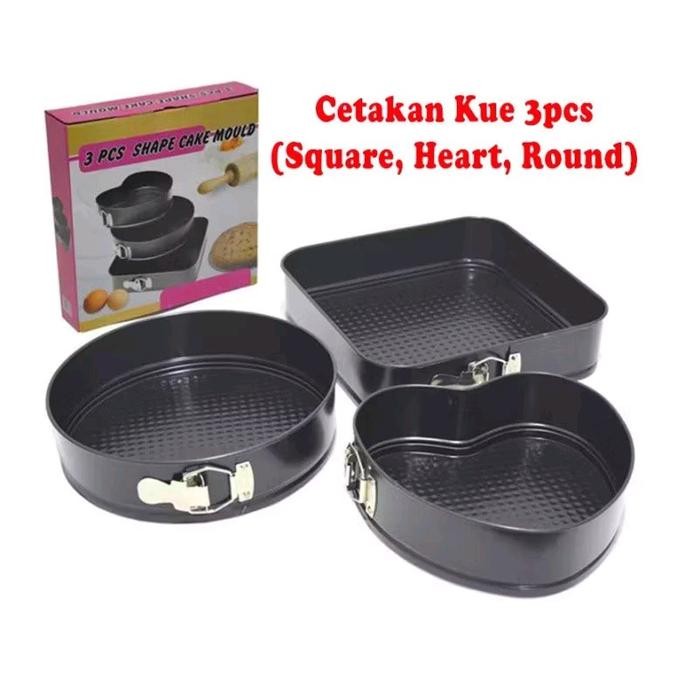 

BEST SELLER LOYANG CETAKAN KUE 3PCS ANTI LENGKET LOYANG BONGKAR PASANG BOLU CAKE KITCHENWARE