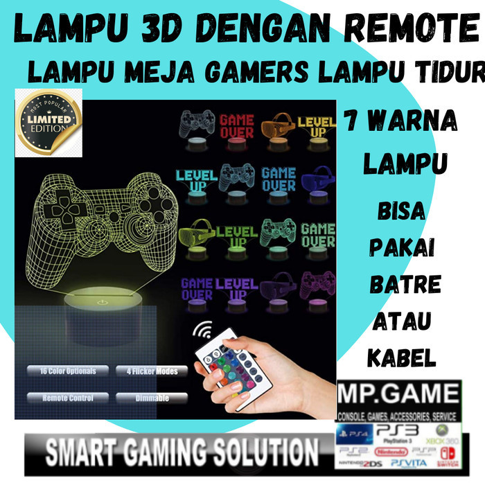 3D led lamp icon light Playstation Gaming Room Lampu Tidur Lampu Meja