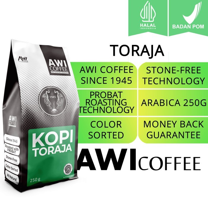

Awi Coffee Kopi Toraja Marinding 250 Gr Biji Roasted CoffeeSpecialty