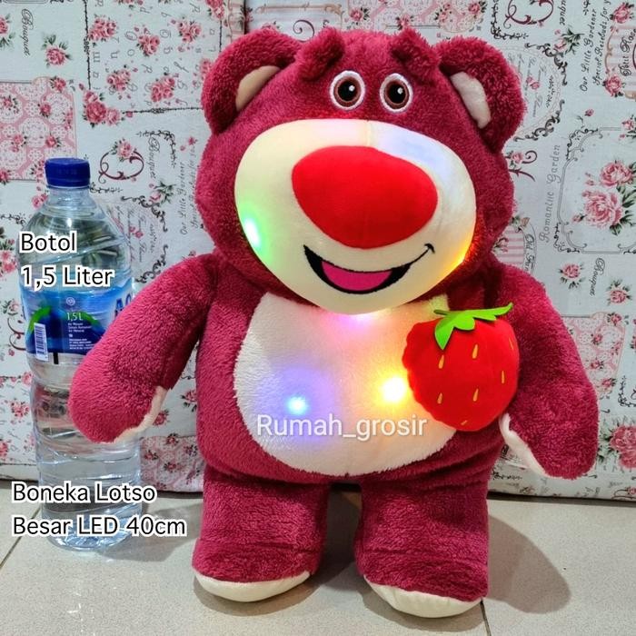 (Rumah Grosir) Boneka Lotso Strawberry Besar LED Lampu