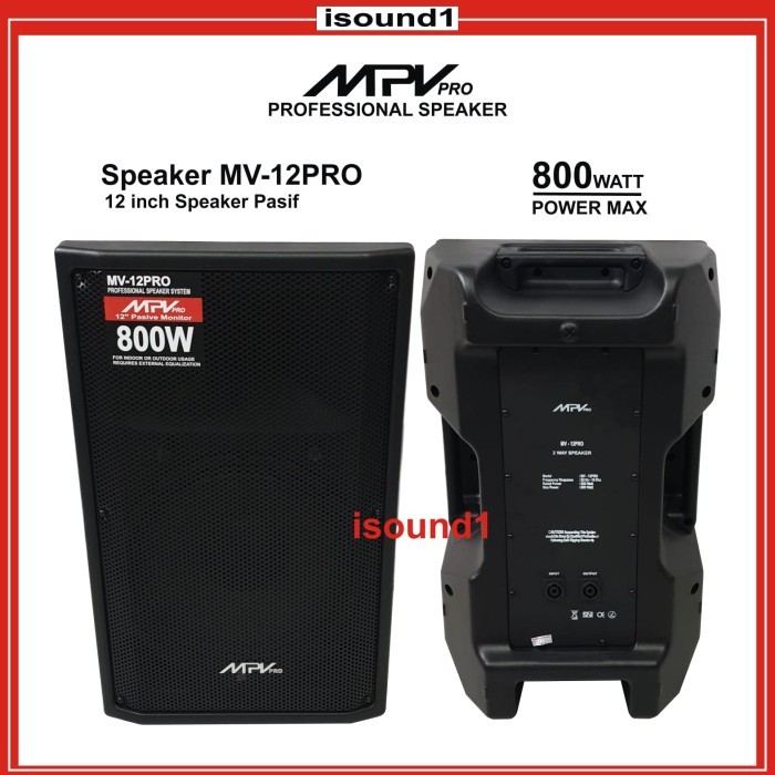 Speaker Pasif Mpv Mv-12Pro 12 Inch 12 In 12In Original 1 Pcs Full Ram