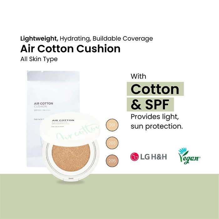 

The Face Shop Air Cotton Cushion Spf50+ Pa++++ - Cushion Mengandung Spf Dengan Hasil Akhir Matte