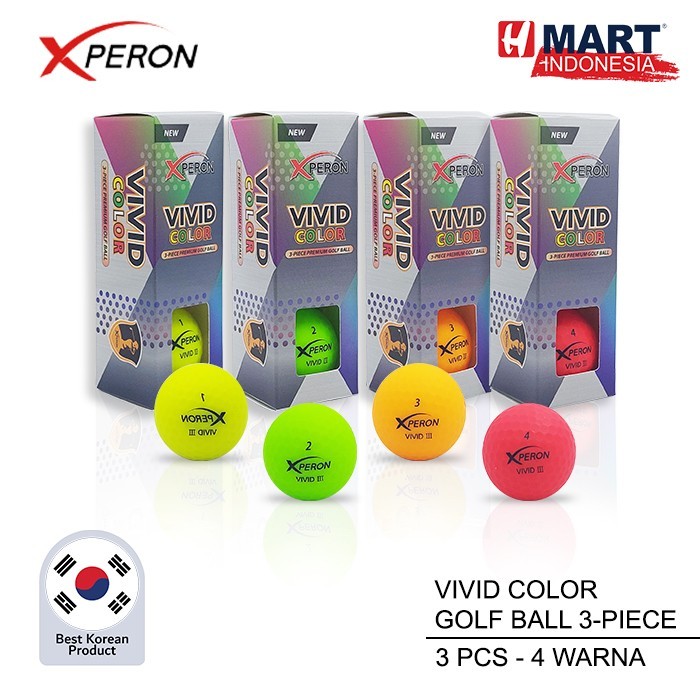 

Xperon Vivid Color 3-Piece Premium Golf Ball - Bola Golf 1 Box 3 Pcs