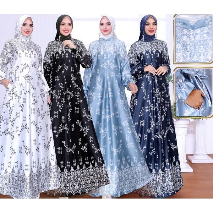 Gamis Sutra Import // Gamis Motif Terbaru // Gamis Silk Terbaru