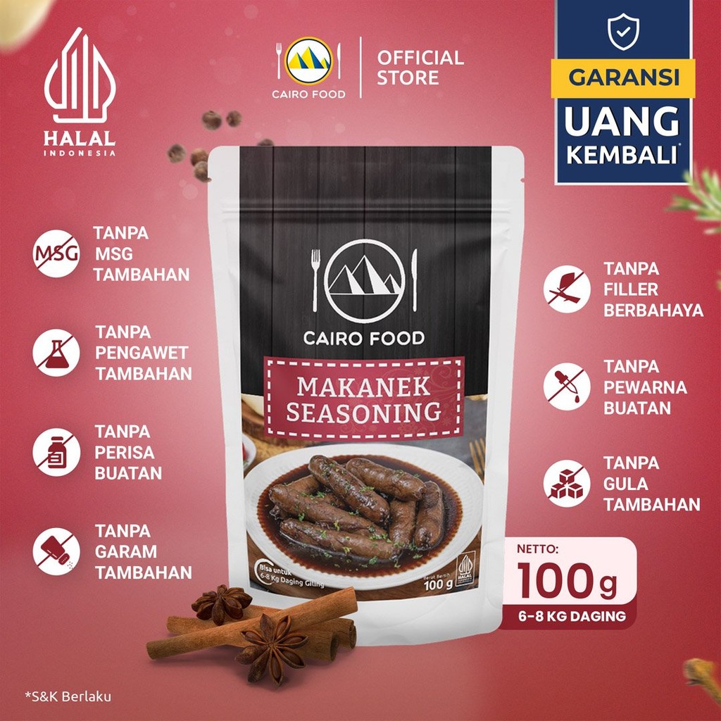 

Bumbu Makanek Sehat – Tanpa MSG, 100% Rempah Murni | Cairo Food - 100 gram