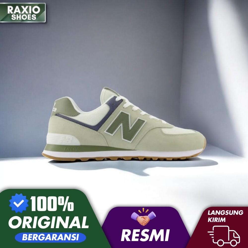 Sepatu Nb 574 Moss Green mesh Suede U574FOD BNIB