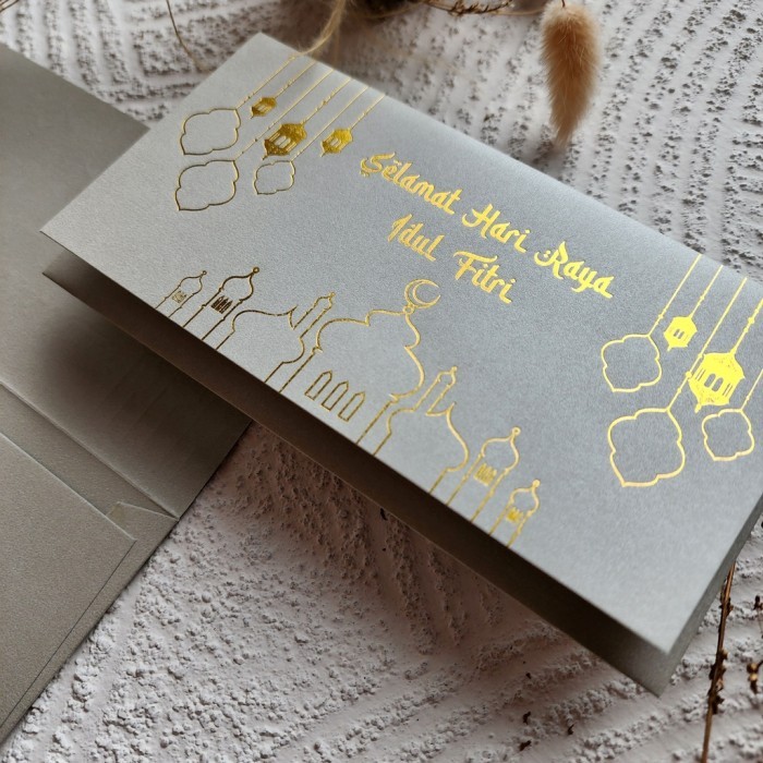 

New! Angpau Lebaran Horizontal Jumbo / Amplop Uang Idul Fitri Besar - Silver Idul Fitri