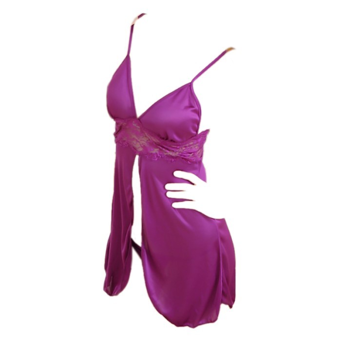 L0104 Lingerie Baju Tidur Haram Babydoll Mini Dress Satin Sexy Seksi