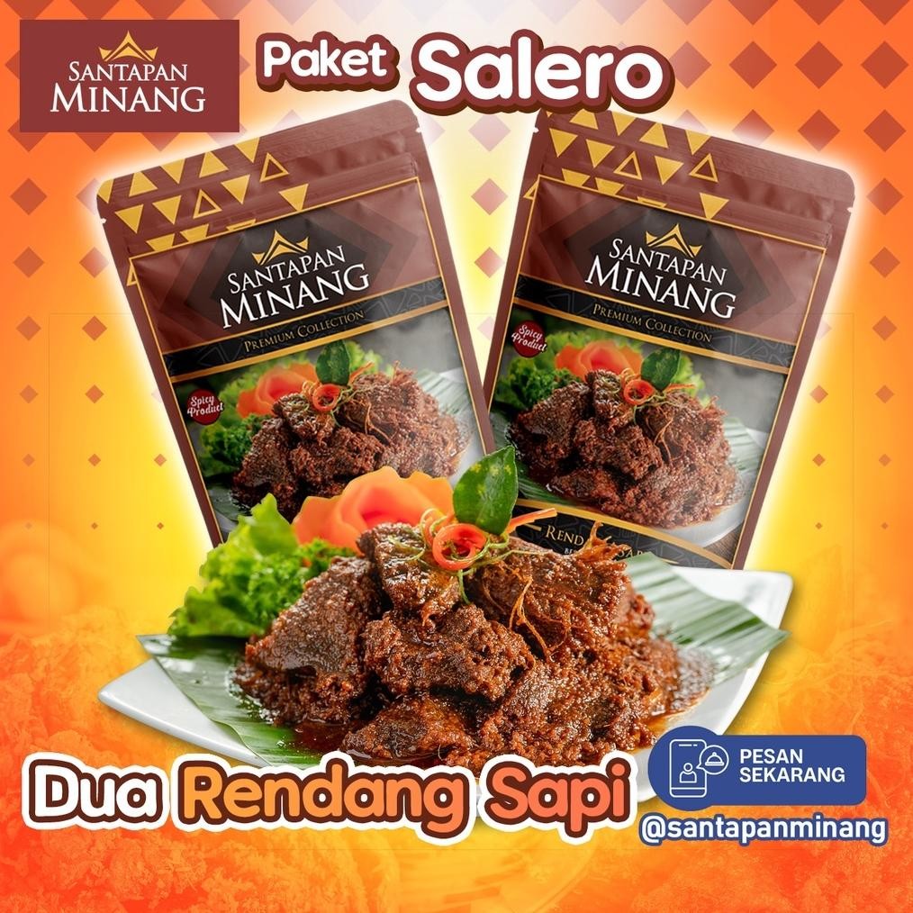 

Rendang By Santapan Minang - Paket 2 Pack / Rendang Daging Sapi Asli Khas Padang 300g / 100% Halal