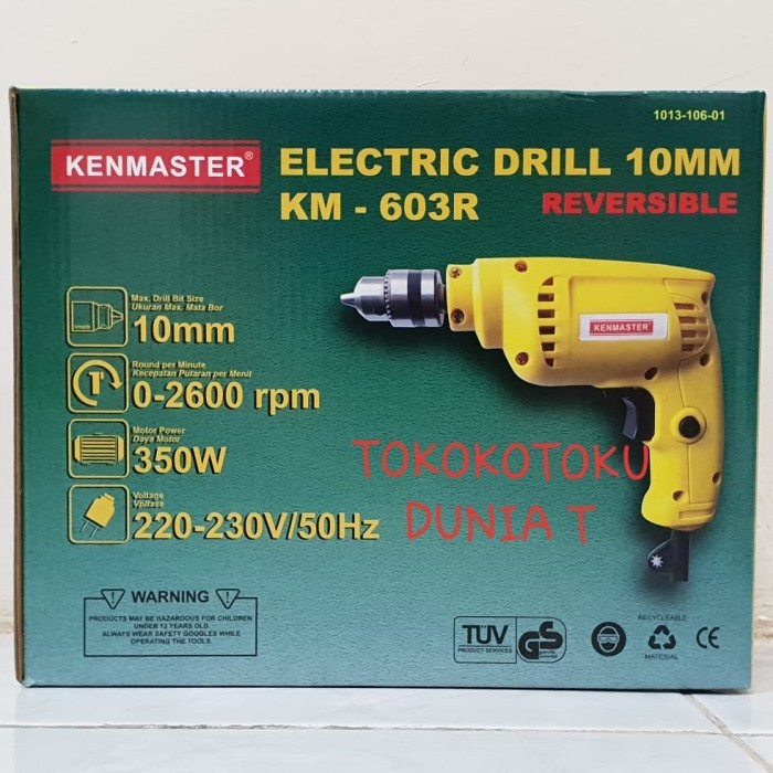 Mesin Bor Listrik Bor Tangan Kenmaster 10Mm Bolak Balik