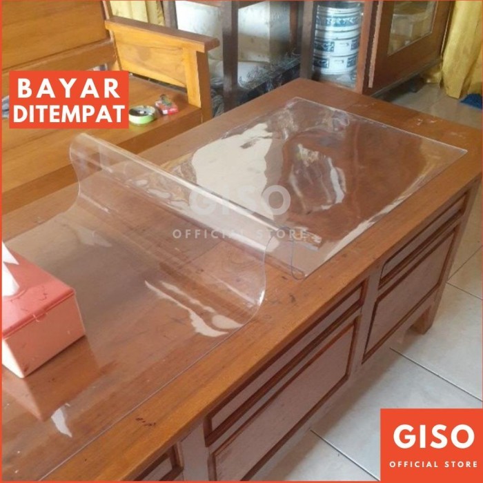 TERBARU TAPLAK MEJA PLASTIK MIKA TEBAL 2MM BENING LENTUR METERAN BISA CUSTOM