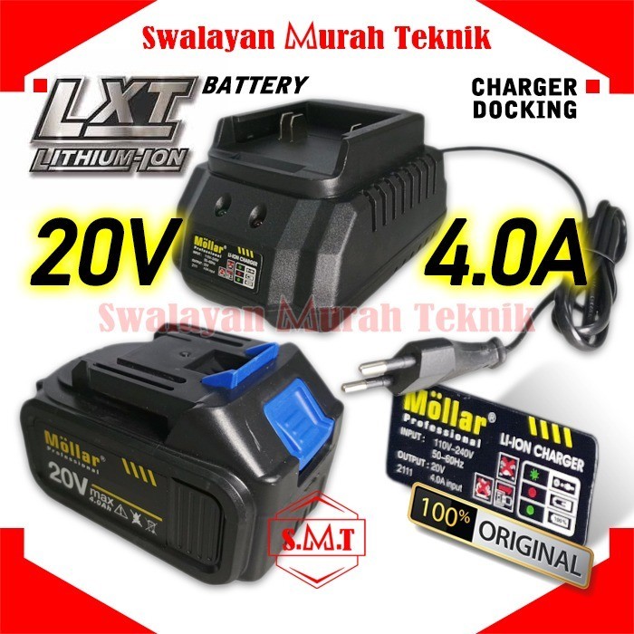 MOLLAR ORIGINAL BATERAI CHARGER DOCKING DESKTOP 20V BATTERY 20VOLT LXT