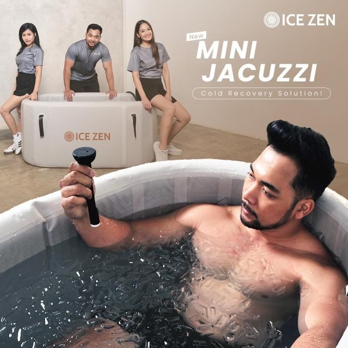 ICE ZEN Mini Jacuzzi Ice Bath Tub Cold Plunge Portable Recovery Pool Bak Terapi Es & Penyembuhan Oto