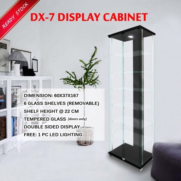 ETALASE FULL KACA 6 SUSUN RAK DISPLAY TOKO LEMARI PAJANGAN HIAS