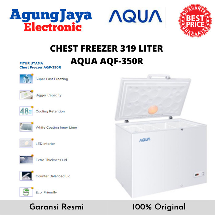 AQUA AQF-350R EST FREEZER BOX LEMARI PEMBEKU 319 LITER