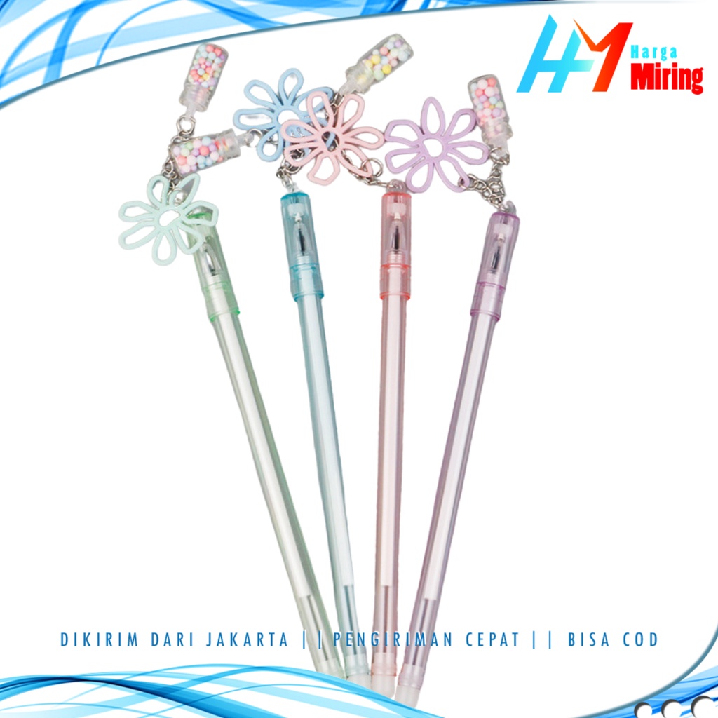

Promo Pulpen Lucu Aesthetic Pena Gantungan Botol Bunga Fancy Pen Pena Gel Bolpen Unik Warna Pastel