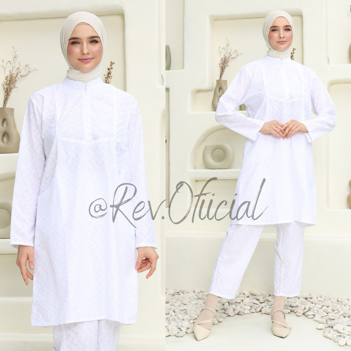 SETELAN CELANA TUNIK / BAJU IHROM WANITA / PERLENGKAPAN UMROH WANITA