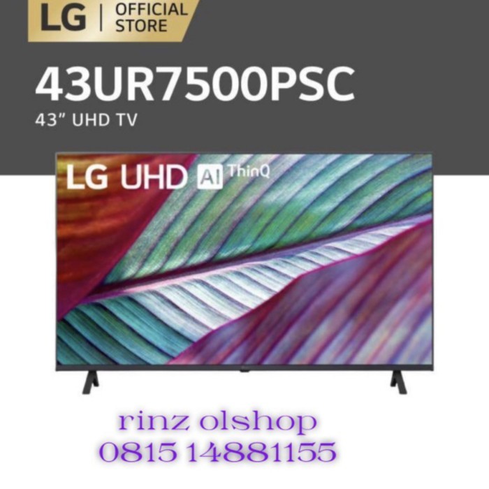 LED TV LG 43UR7500 SMART TV UHD 4K AI THINQ 43UR7500PSC