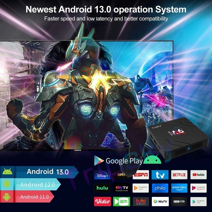 Rockchip M96+ Android TV Box 2GB/16GB eMMC, Prosesor Quad-Core RK3528, Resolusi 8K UHD, Dual Band Wi-Fi, Bluetooth 5.0