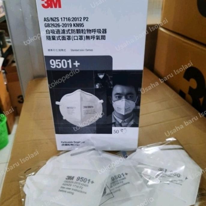 

Ready 3M masker 9501+ masker kesehatan 1 bok isi 50 pcs