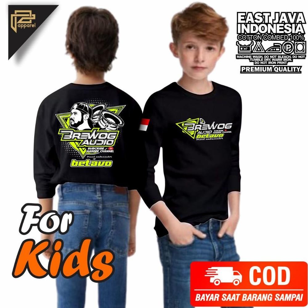 Promo Baju Anak Brewog Audio Lengan Panjang Sound System Bahan Adem