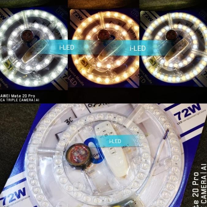 Lampu TL Ring LED 72w 72 watt Remote Ganti TL Bulat 40w Putih Kuning
