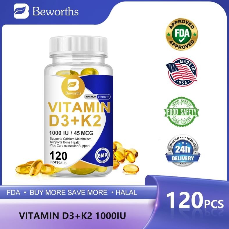 Beworths Vitamin D3+K2 1000 IU /45 MCG (Tulang, Otot) 120PCS