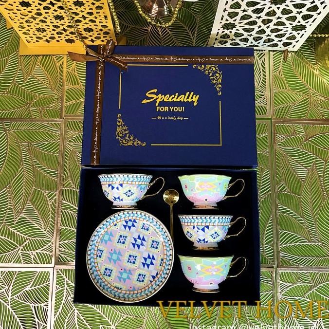 

Super Sale!, Hampers Tea Set Cup Tribal Lebaran Imlek Natal Idul Fitri Cangkir Eid