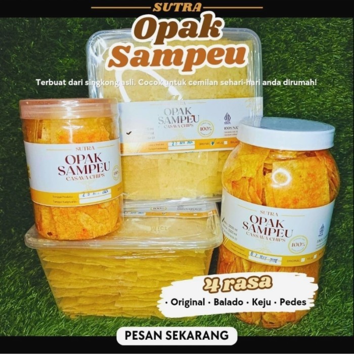 

NEW Cemilan Keripik Opak Sampeu Sutra Casava Chips 750ml