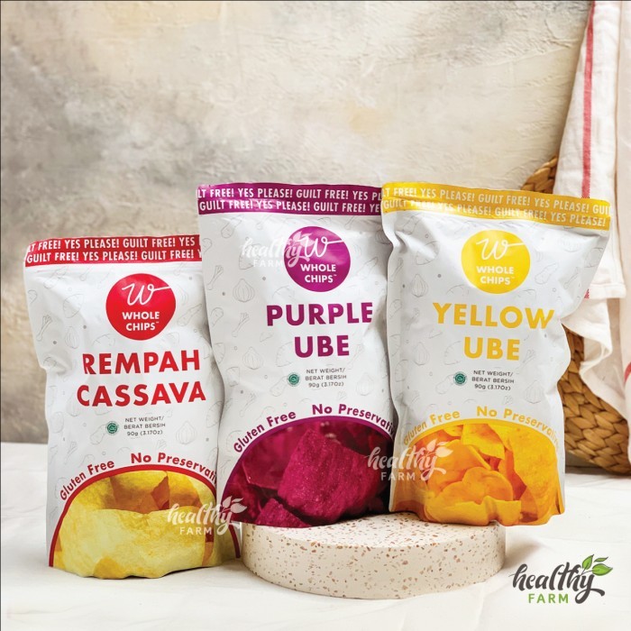 

TERBAIK Keripik Ubi Singkong Organic Wholechips Cassava Chips Purple Ube