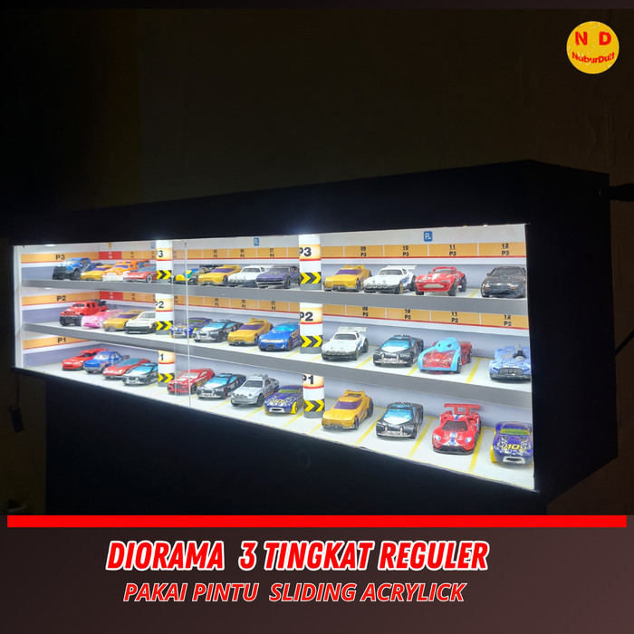 Diorama Parkiran Mobil Hot Wheels /Diecast /Rak Hotwheels /Box Display