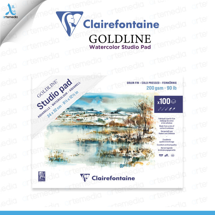 

Kertas Cat Air Clairefontaine Goldline Studio Watercolor Pad Mix Media