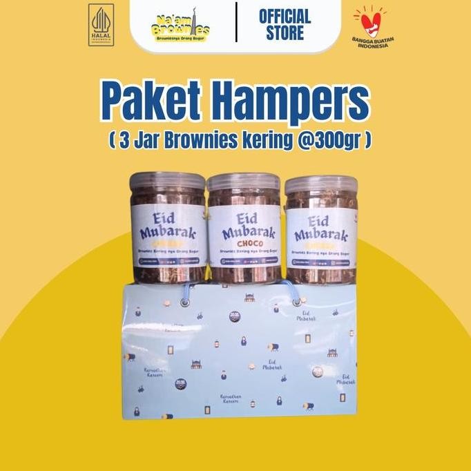 

Best Item!, Hampers Ramadhan & Lebaran 2024 Brownies Kering Isi 3 Jar Pak Botol