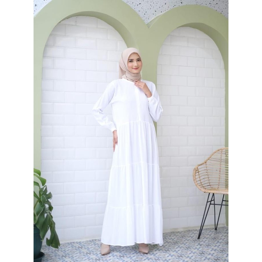 Gamis Putih Polos Jumbo Ld 124 Katun Rayon Gamis Umroh Haji Jesica Promo