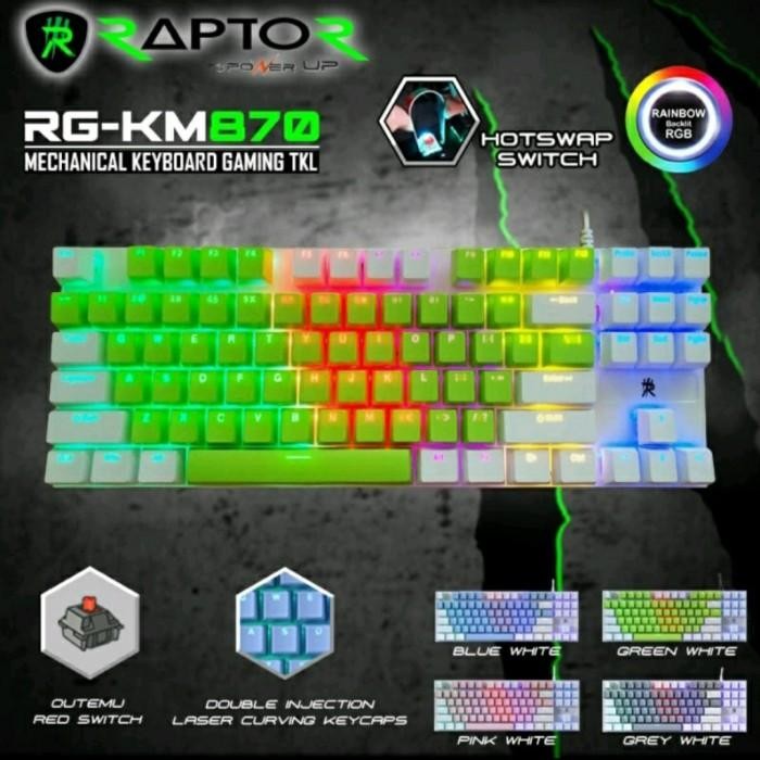 Keyboard Gaming Mechanical Hotswap TKL Raptor RG-KM870