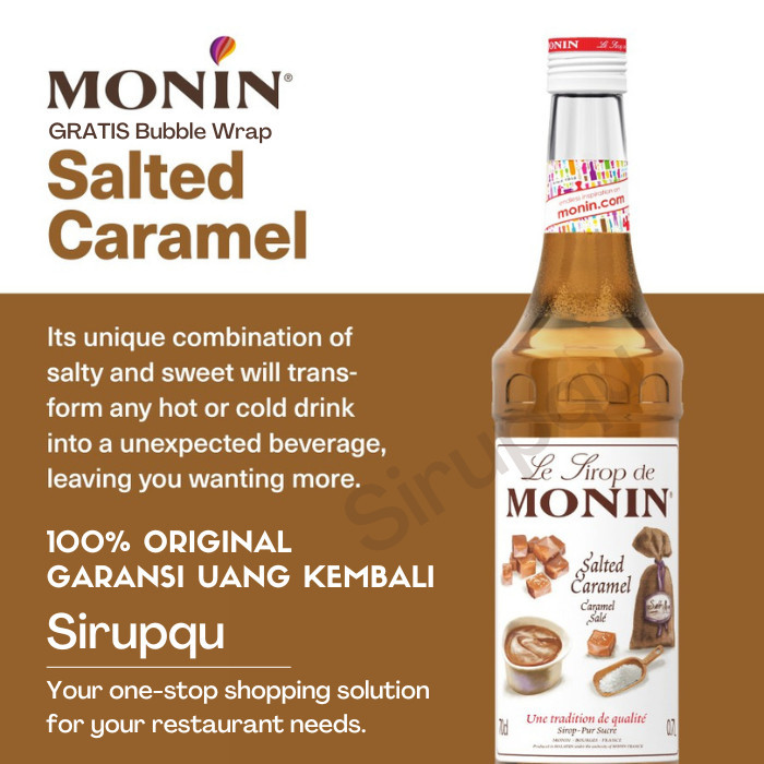 

MONIN Salted Caramel Syrup 70CL 700 mL / Sirup / Cafe / Kedai / Kopi